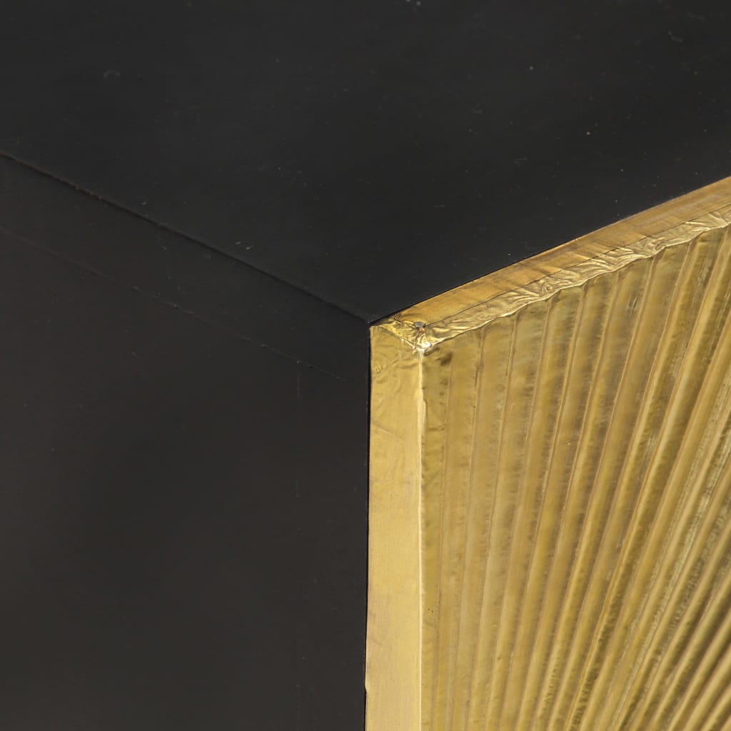 Nattbord med messingfront 40x30x50 cm heltre mango