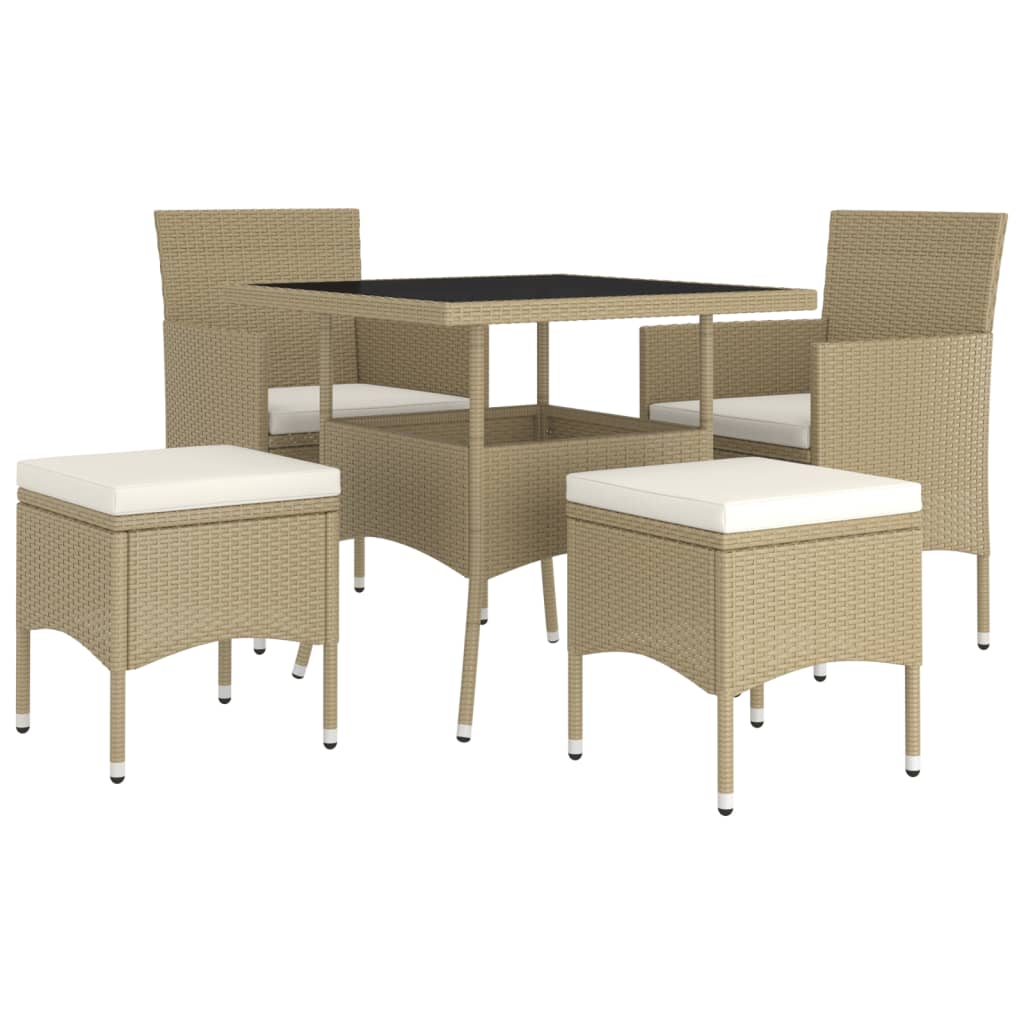 Hagespisegruppe 5 deler polyrotting beige