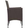 Bistrosett 3 deler polyrotting og herdet glass brun