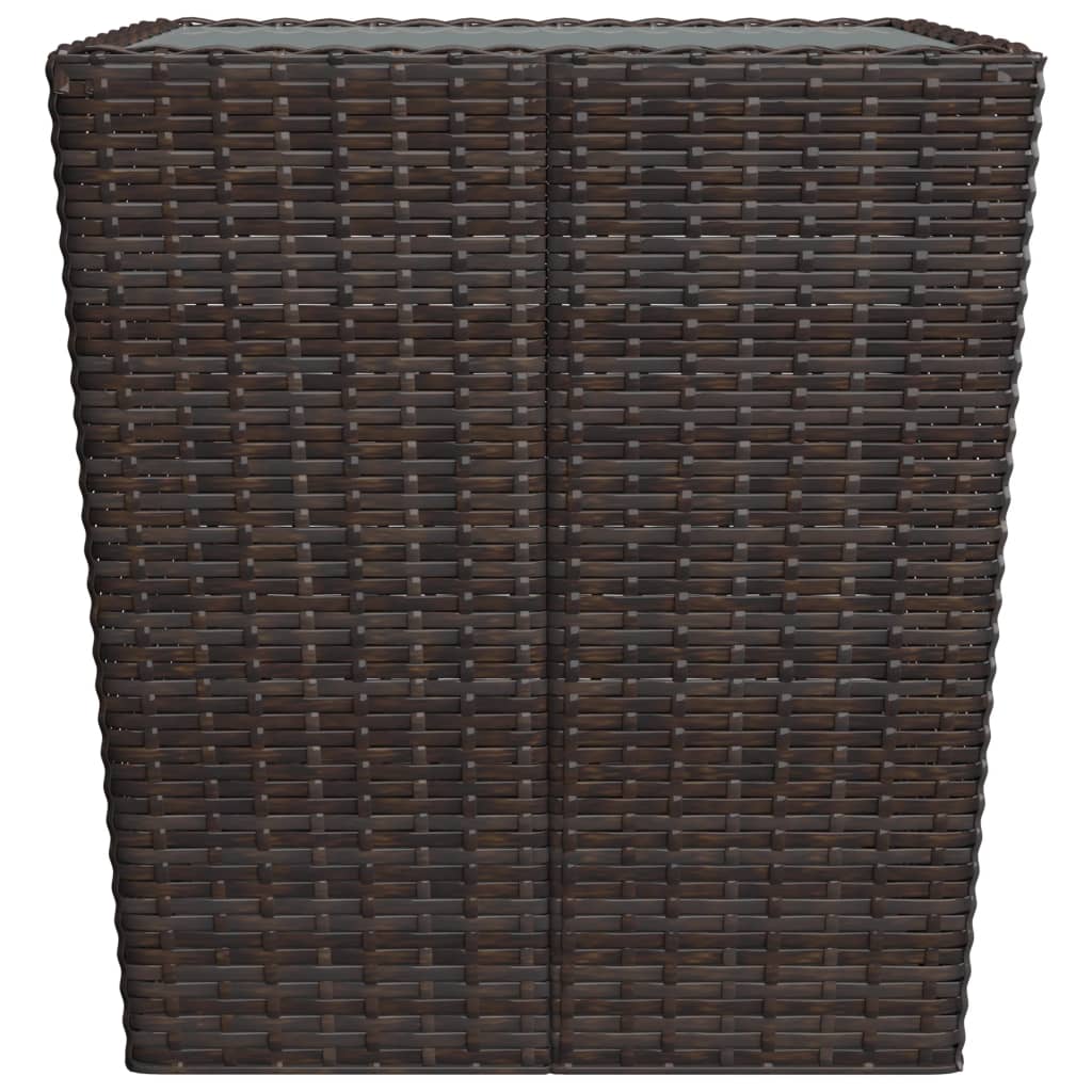 Bistrosett 3 deler polyrotting og herdet glass brun