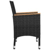 Bistrosett 3 deler polyrotting og herdet glass svart