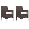 Hagebistrosett 3 deler polyrotting og herdet glass brun