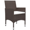 Hagebistrosett 3 deler polyrotting og herdet glass brun