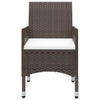 Hagebistrosett 3 deler polyrotting og herdet glass brun