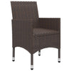 Hagebistrosett 3 deler polyrotting og herdet glass brun