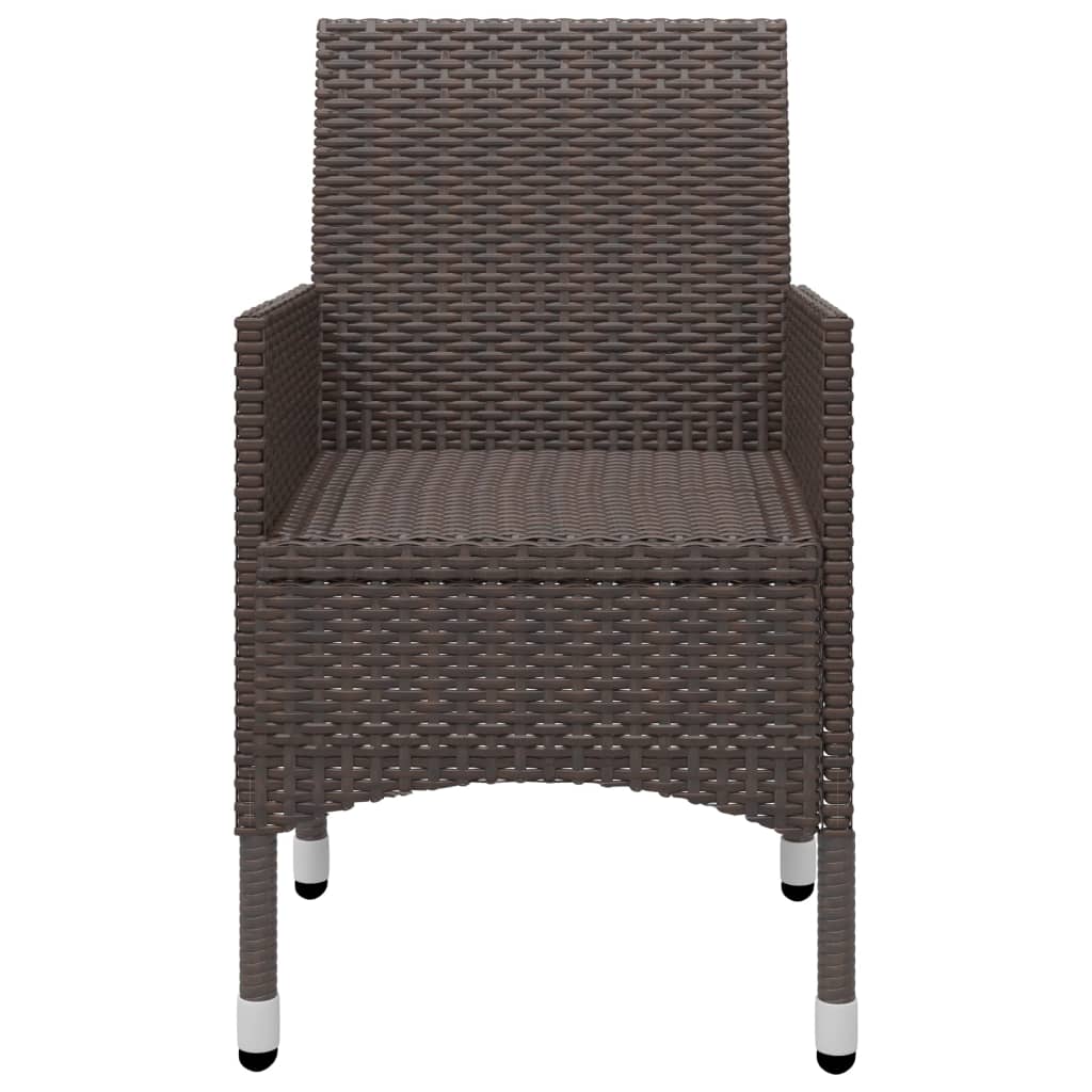 Hagebistrosett 3 deler polyrotting og herdet glass brun