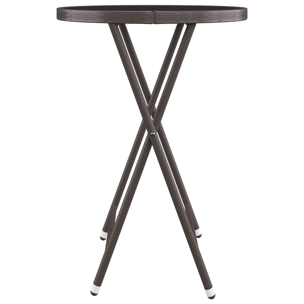 Hagebistrosett 3 deler polyrotting og herdet glass brun