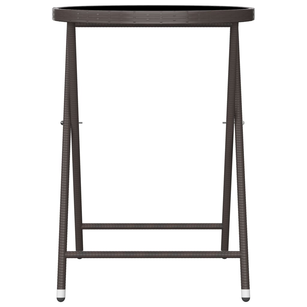 Hagebistrosett 3 deler polyrotting og herdet glass brun