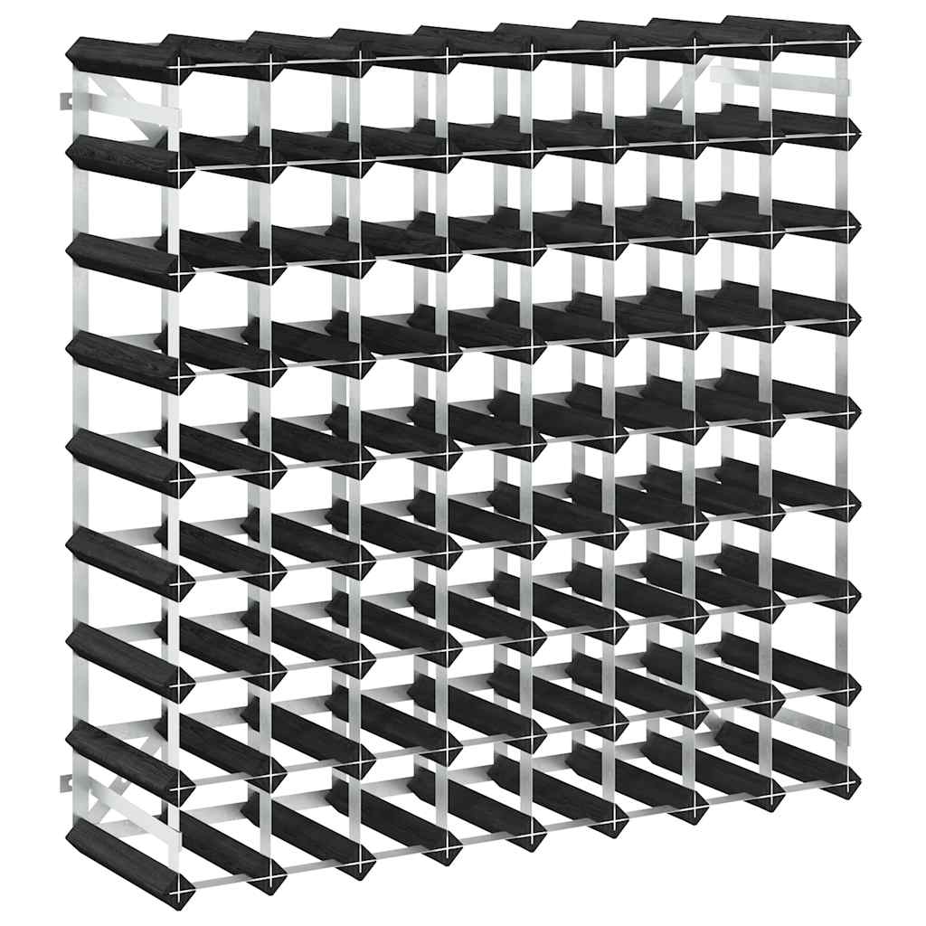 Vinstativ for 72 flasker svart heltre furu vidaXL
