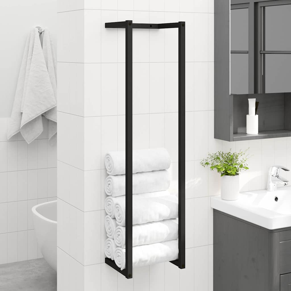 Håndklestativ svart 25x20x95 cm jern