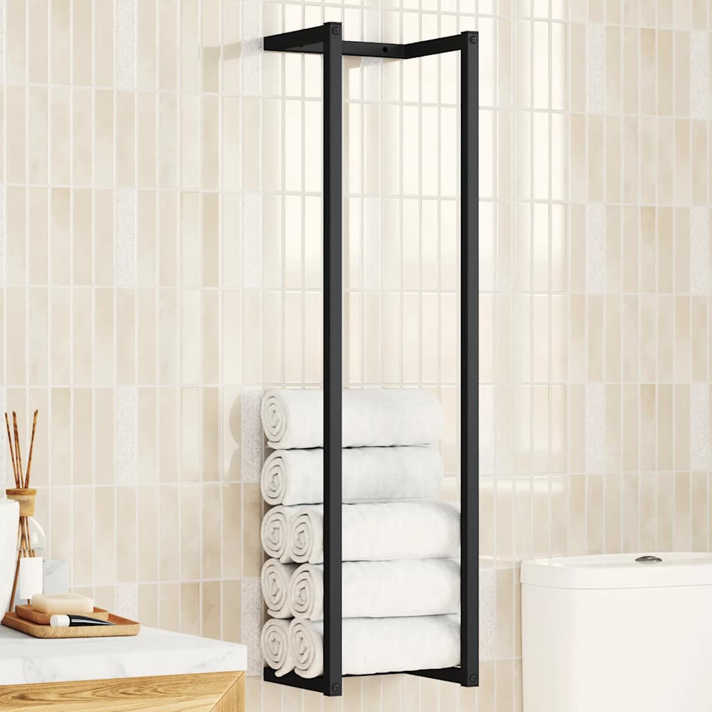 Håndklestativ svart 25x20x95 cm jern