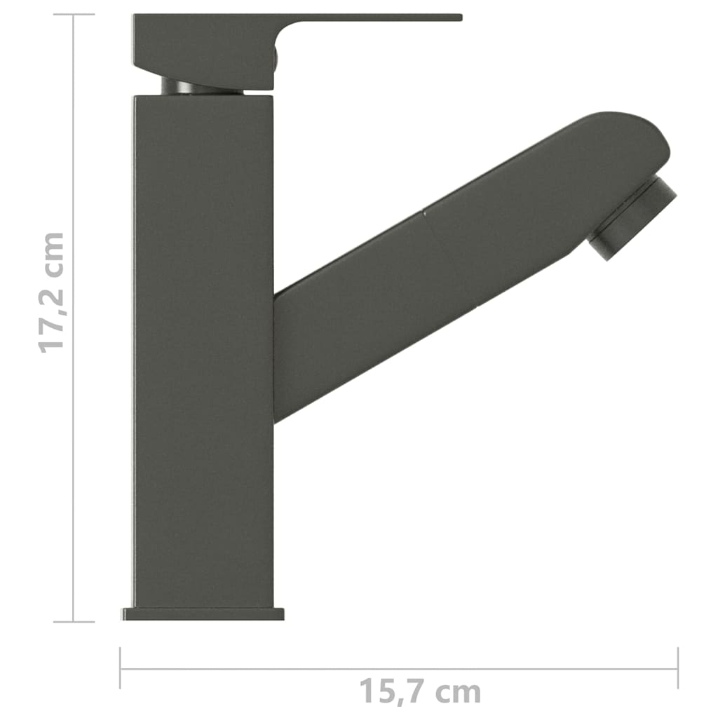 Badekran med uttrekkbar funksjon grå 157x172 mm