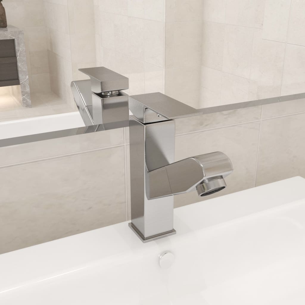 Badekran med uttrekkbar funksjon sølv 157x172 mm