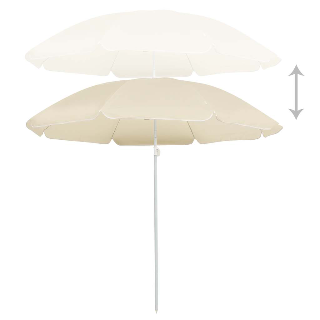 Hageparasoll med stålstang sand 180 cm