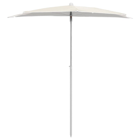 Halvrund parasoll med stang 180x90 cm sand