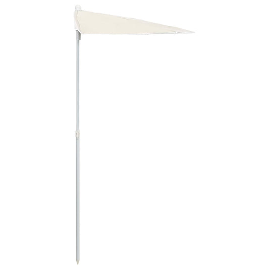 Halvrund parasoll med stang 180x90 cm sand
