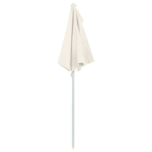 Halvrund parasoll med stang 180x90 cm sand