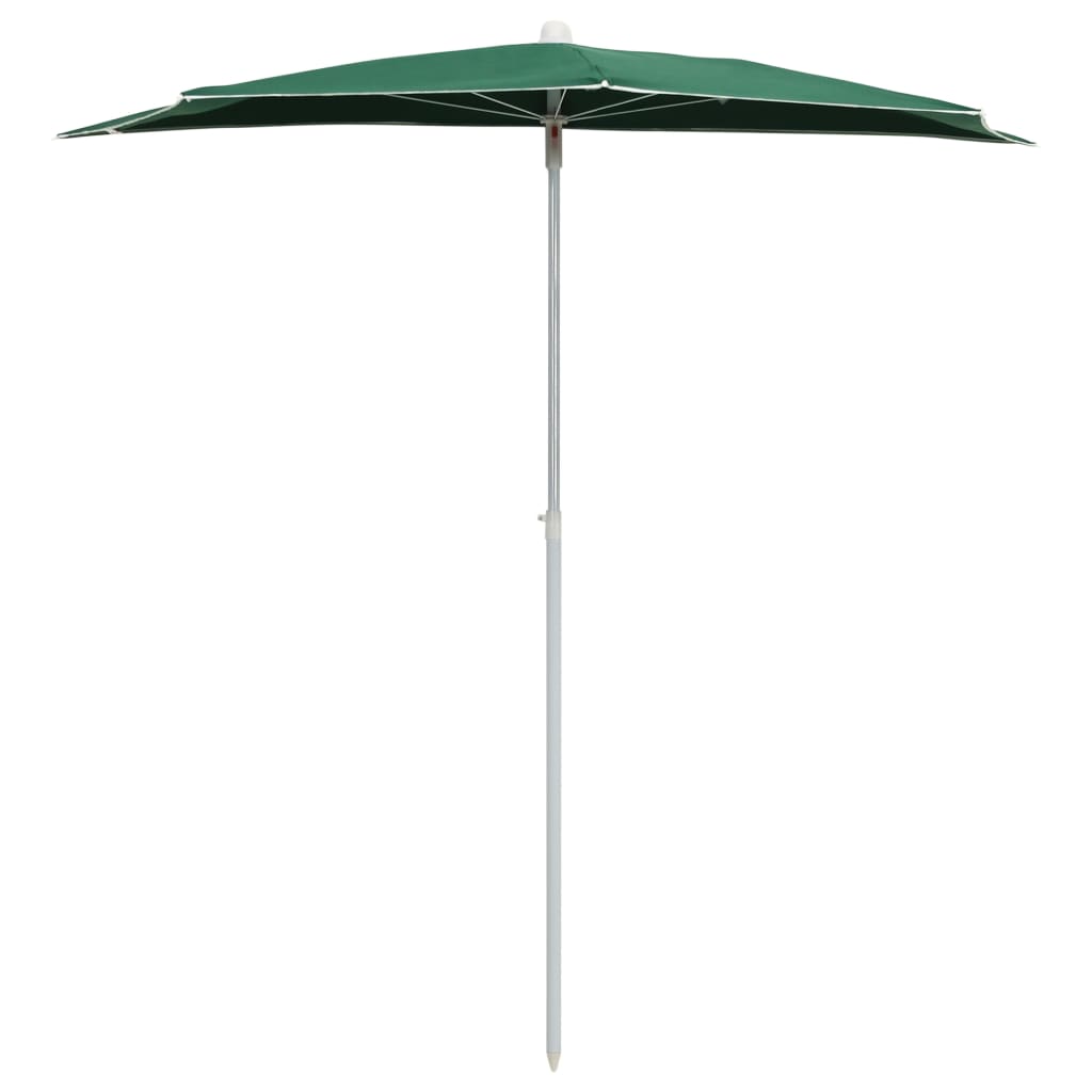 Halvrund parasoll med stang 180x90 cm grønn
