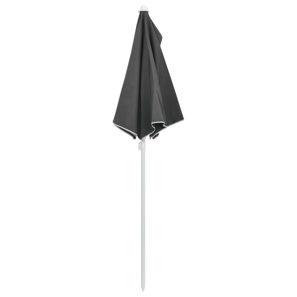 Halvrund parasoll med stang 180x90 cm antrasitt