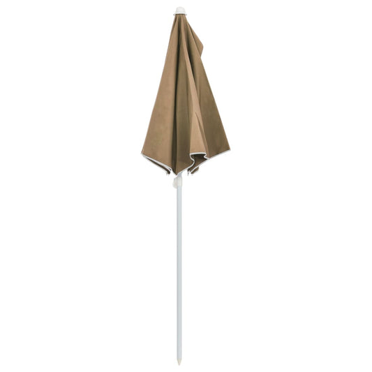 Halvrund parasoll med stang 180x90 cm gråbrun