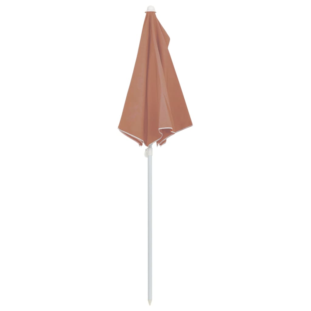 Halvrund parasoll med stang 180x90 cm terrakotta