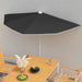 Halvrund parasoll med stang 180x90 cm svart