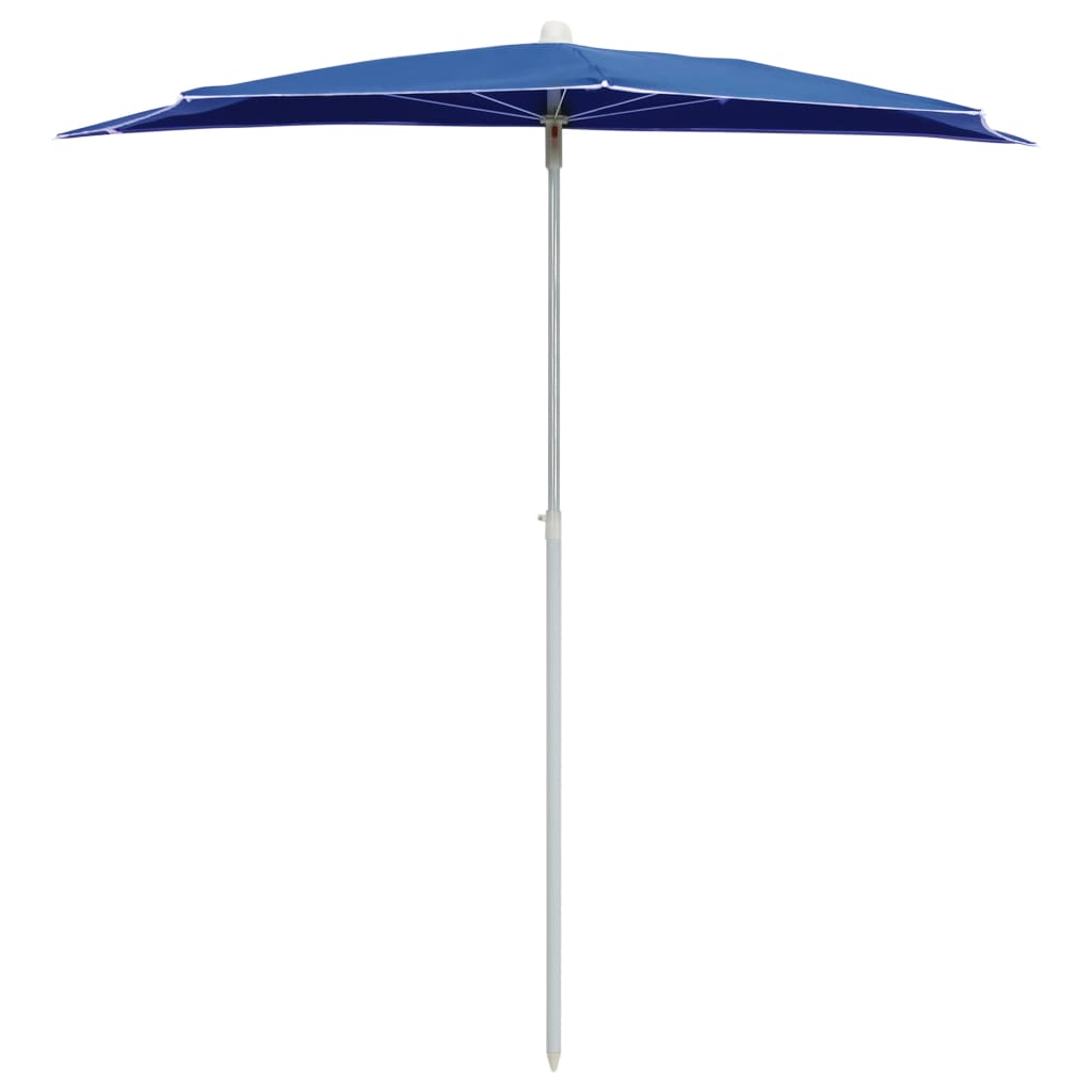 Halvrund parasoll med stang 180x90 cm asurblå