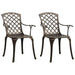 Hagestoler 2 stk støpt aluminium bronse