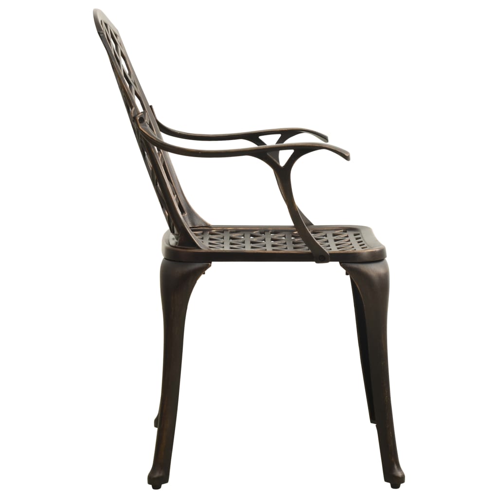 Hagestoler 2 stk støpt aluminium bronse
