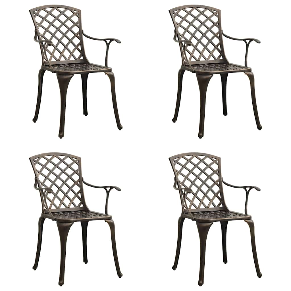 Hagestoler 4 stk støpt aluminium bronse vidaXL