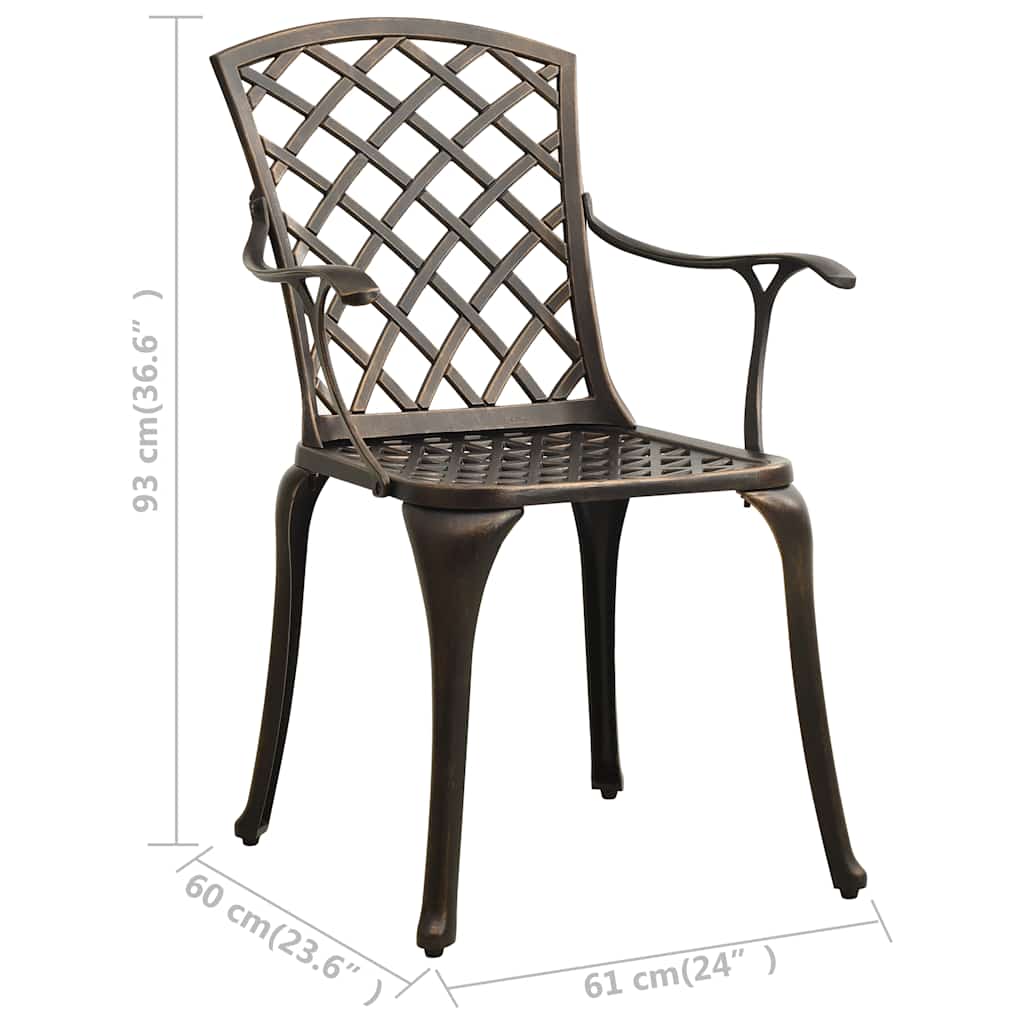 Hagestoler 4 stk støpt aluminium bronse vidaXL