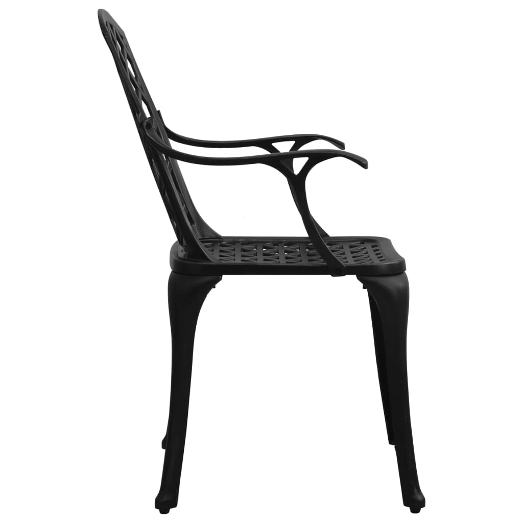Hagestoler 2 stk støpt aluminium svart