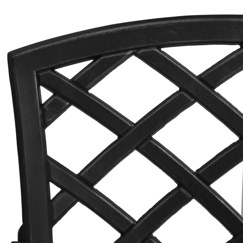 Hagestoler 2 stk støpt aluminium svart