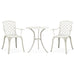 Bistrosett 3 deler støpt aluminium hvit