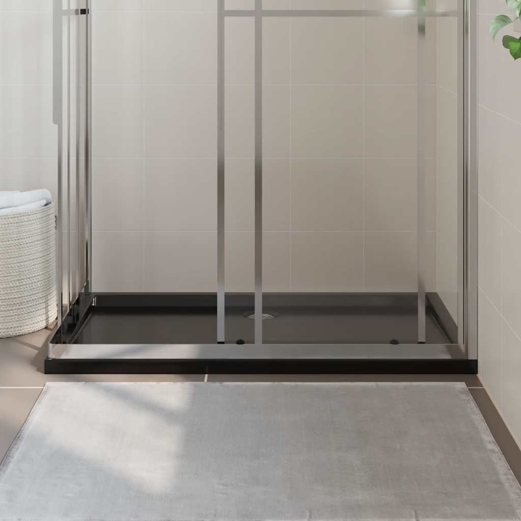 Rektangulært dusjbrett ABS svart 70x120 cm vidaXL