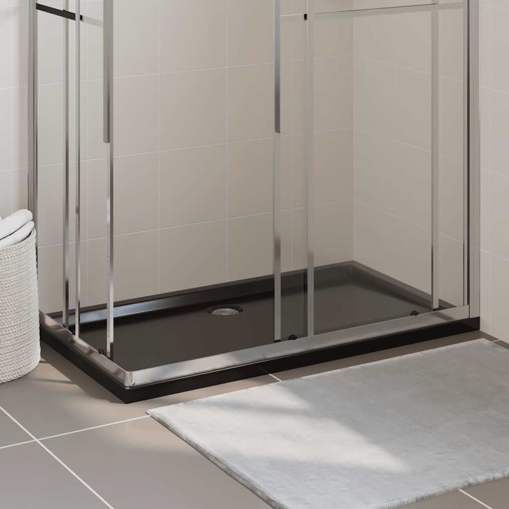 Rektangulært dusjbrett ABS svart 70x120 cm vidaXL