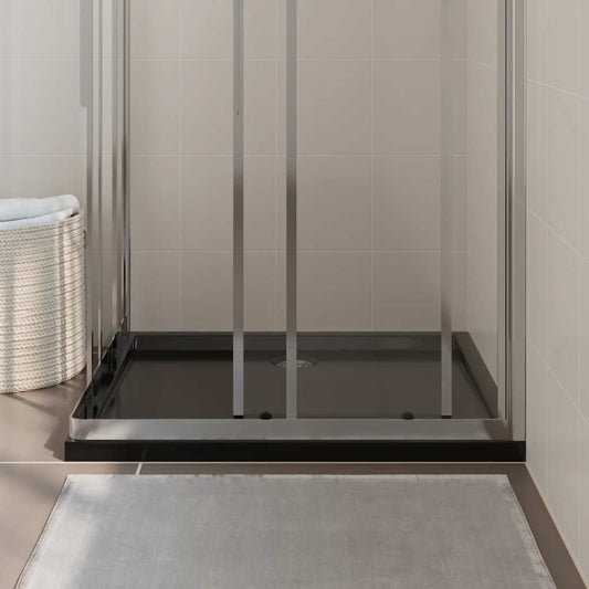 Rektangulært dusjbrett ABS svart 80x90 cm