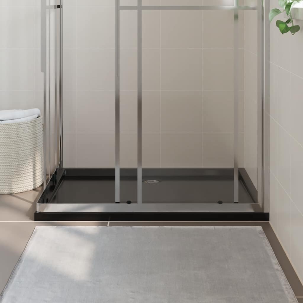Rektangulært dusjbrett ABS svart 80x120 cm vidaXL