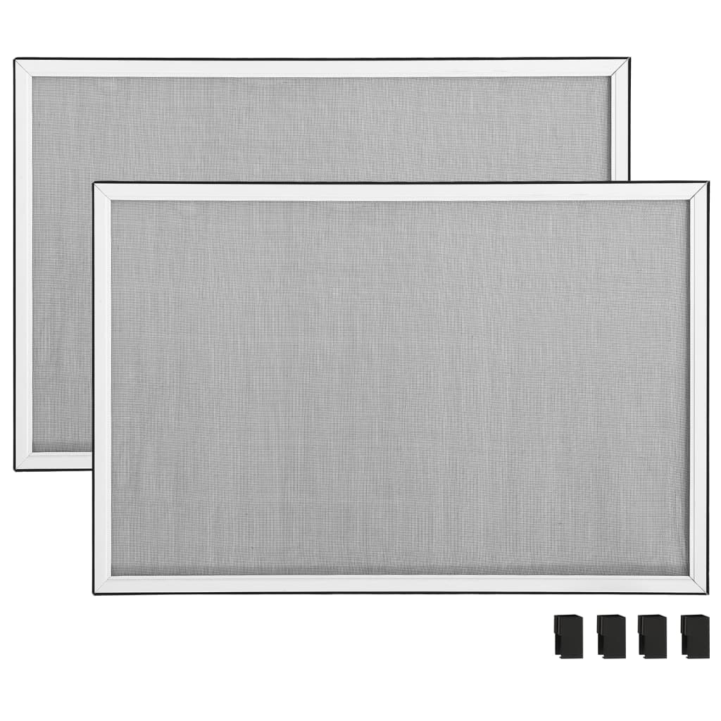 Utvidbar insektskjerm for vinduer hvit (75-143)x50 cm