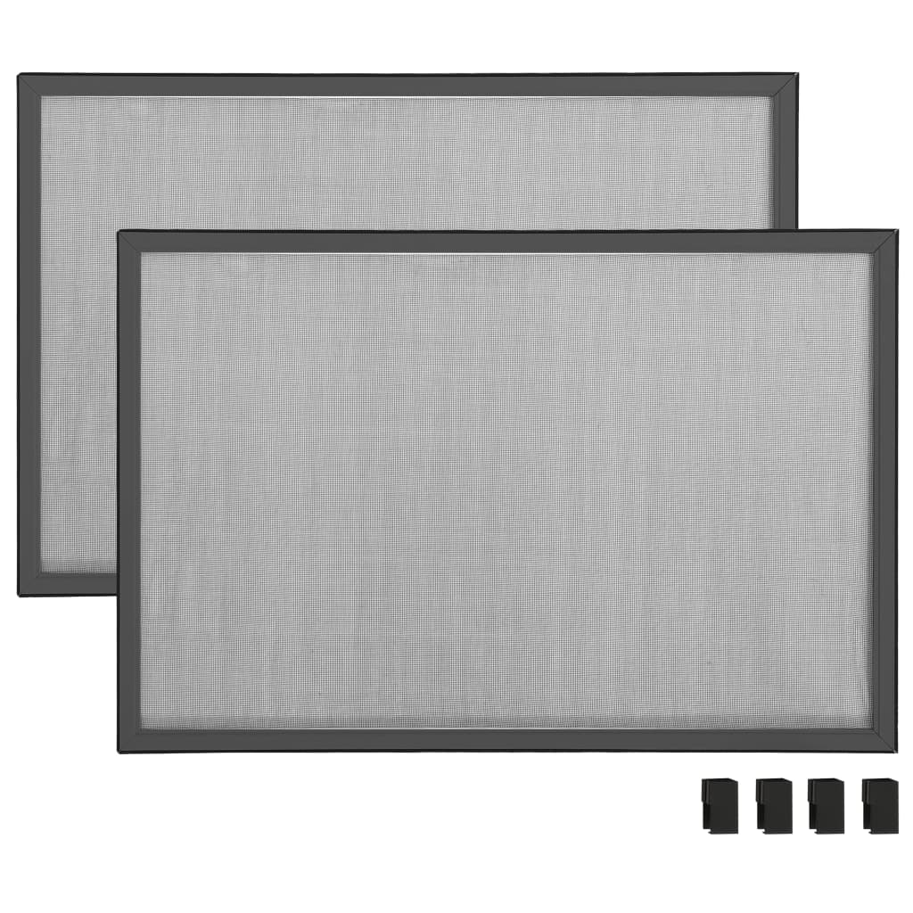Utvidbar insektskjerm for vindu antrasitt (75-143)x50 cm