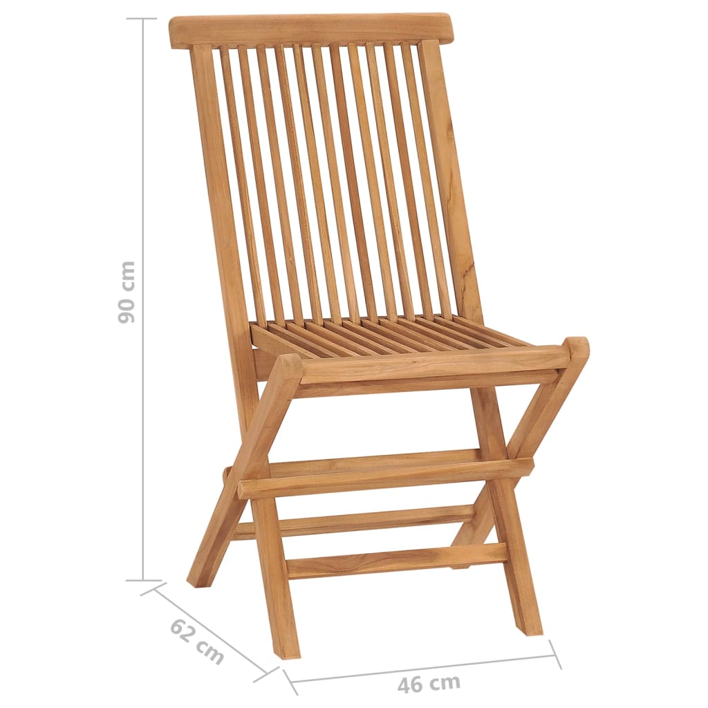 Klappstoler 2 stk heltre teak vidaXL