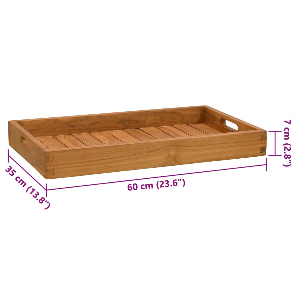 Serveringsbrett 60x35 cm heltre teak vidaXL