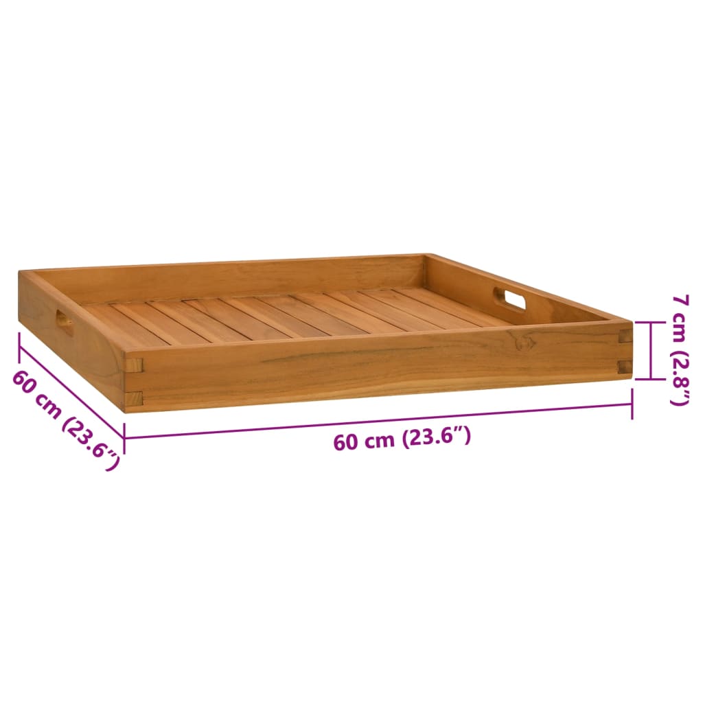 Serveringsbrett 60x60 cm heltre teak vidaXL