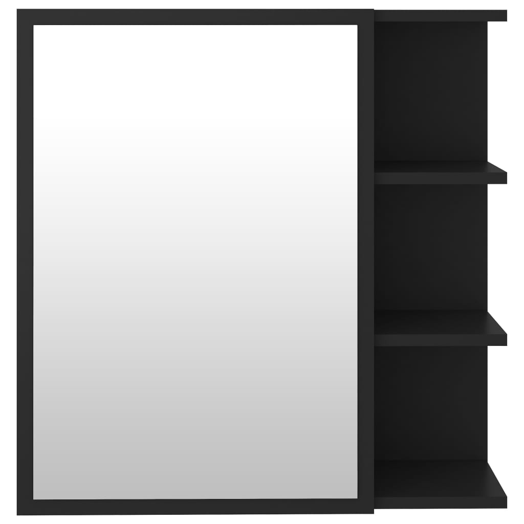 Speilskap til baderom svart 62,5x20,5x64 cm konstruert tre