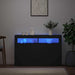 Skjenk med LED-lys svart 115,5x30x75 cm
