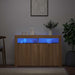 Skjenk med LED-lys sonoma eik 115,5x30x75 cm