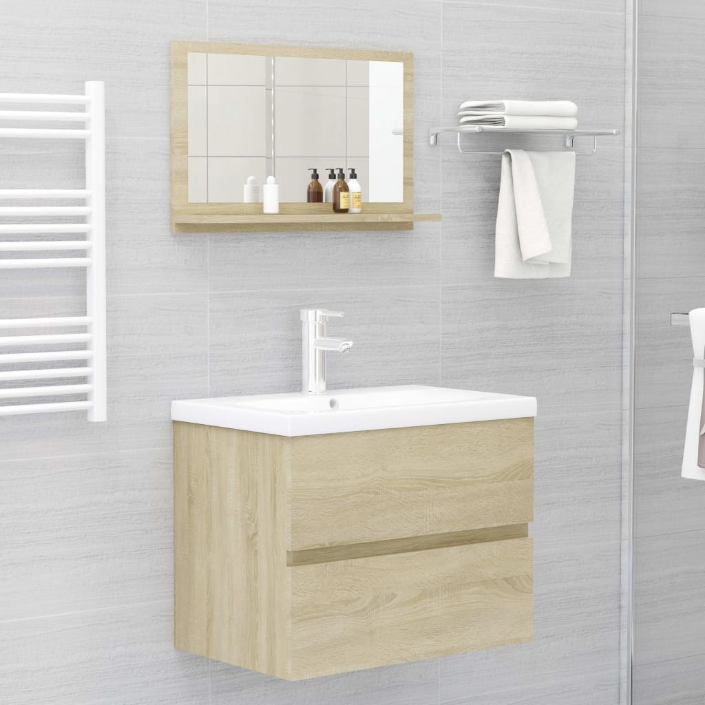 Baderomsspeil sonoma eik 60x10,5x37 cm konstruert tre