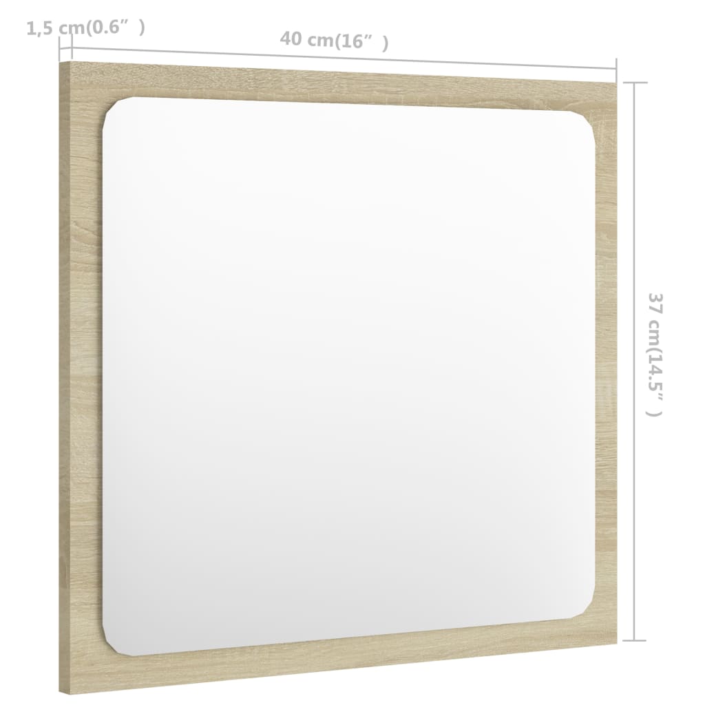 Baderomsspeil sonoma eik 40x1,5x37 cm sponplate