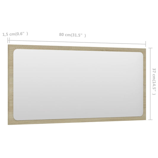 Baderomsspeil sonoma eik 80x1,5x37 cm sponplate