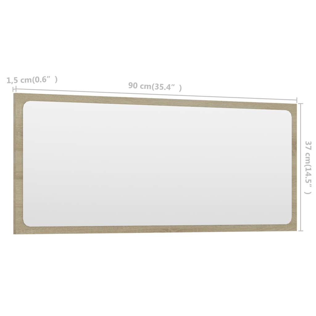 Baderomsspeil sonoma eik 90x1,5x37 cm sponplate